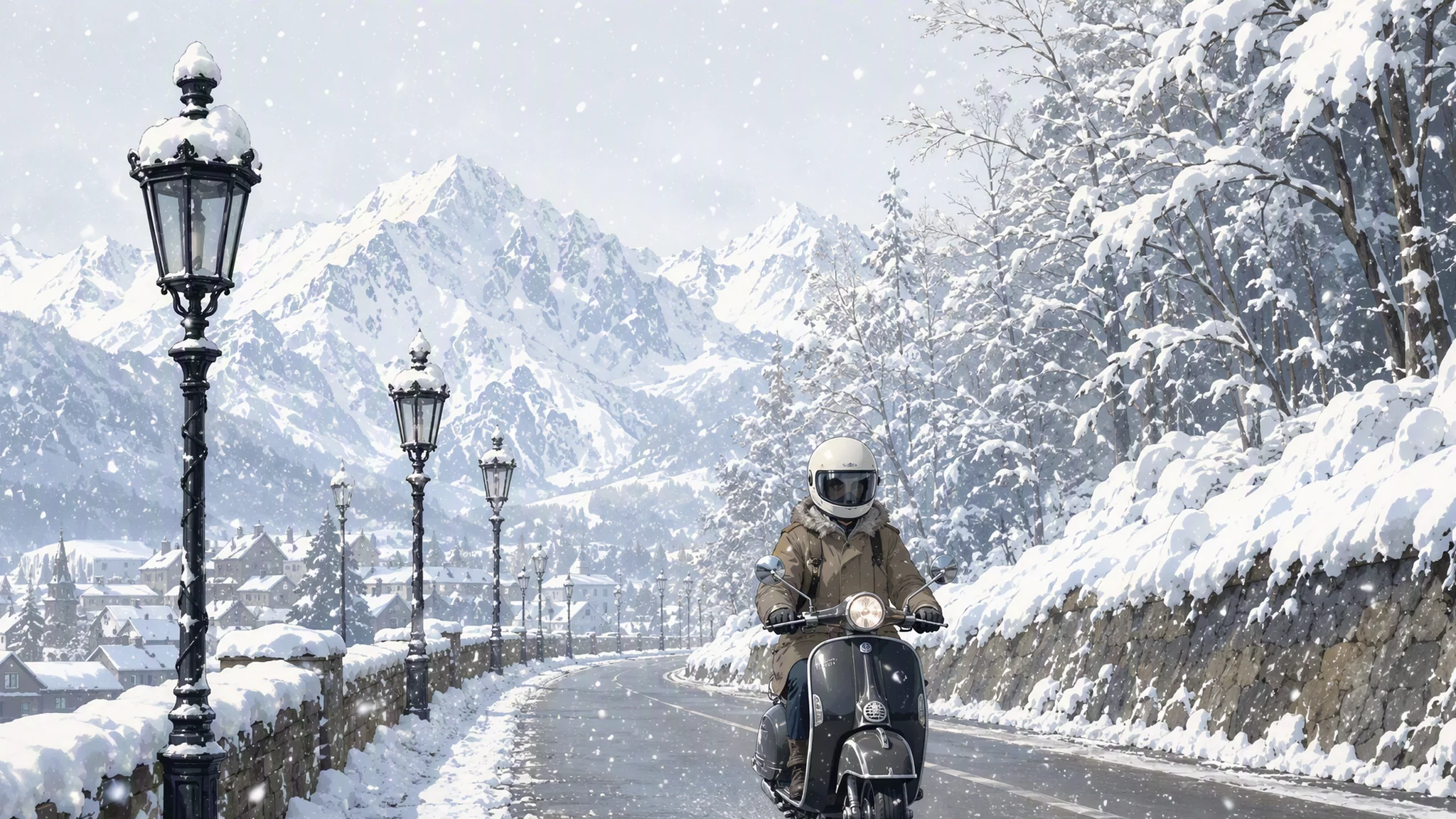 积雪慢行
