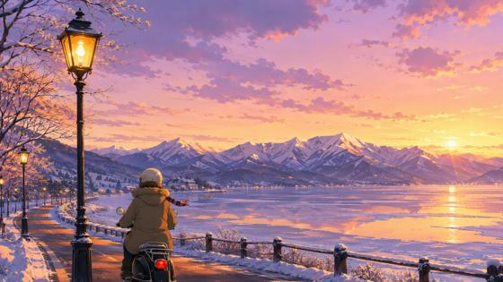 冬 · 雪山玫瑰晚霞